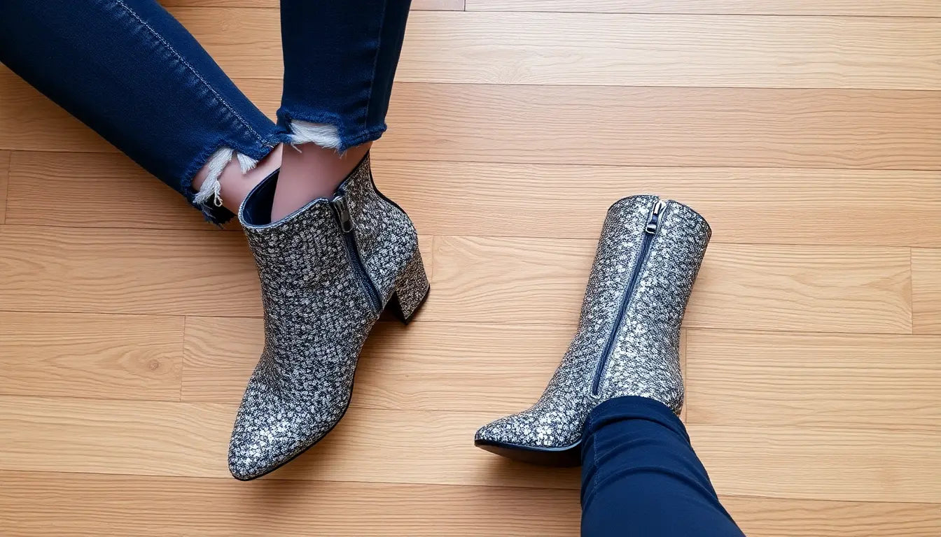 Elevate Your Everyday Style: How to Rock Glitter Ankle Boots and Ripped Slim Fit Jeans in 2025 - Ezeyor