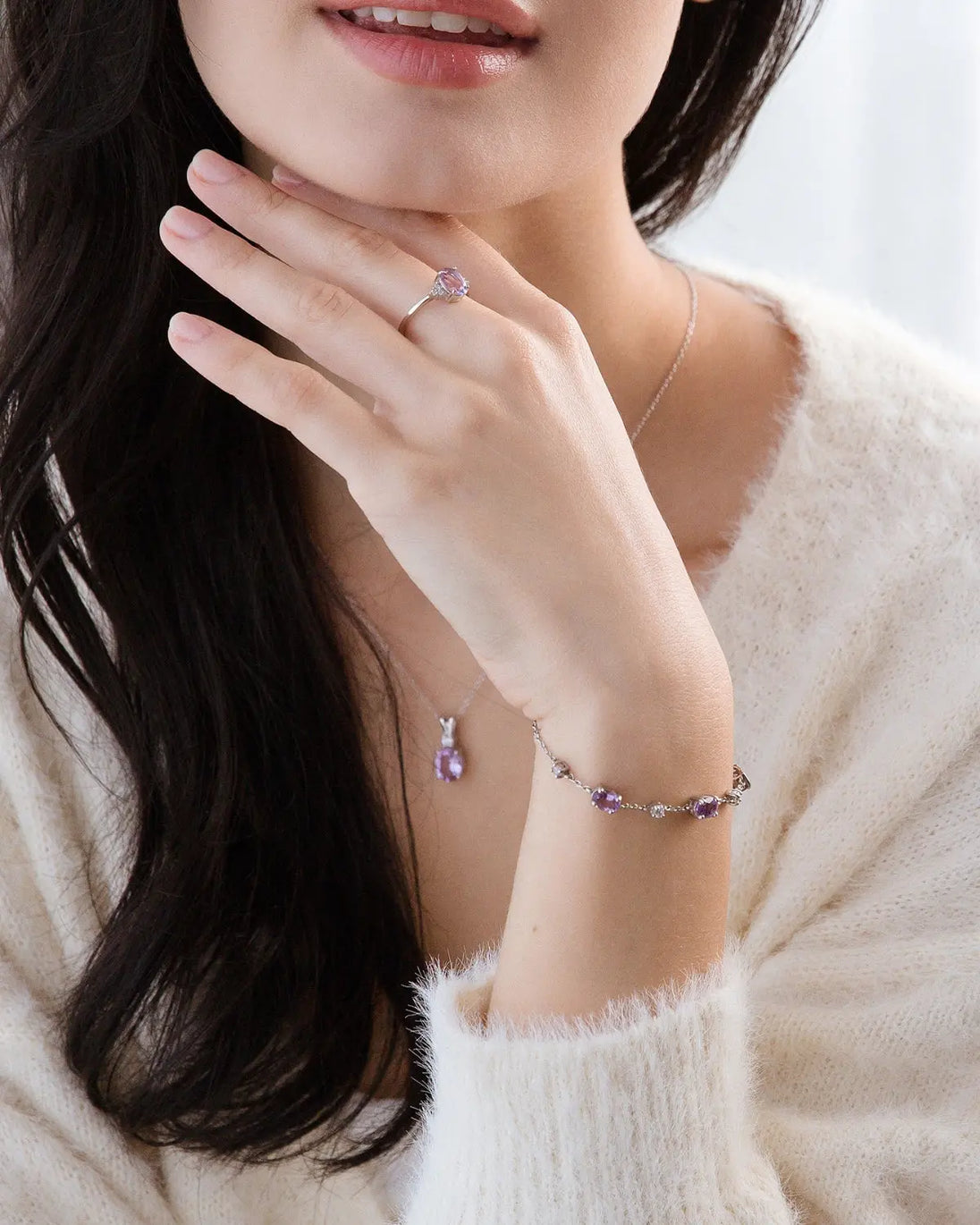 Lavender Amethyst Bracelet in Sterling Silver Vianne Jewellery