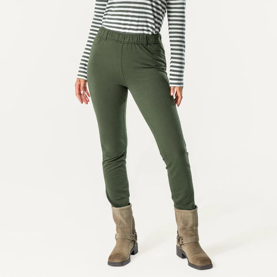 Organic Cotton Stretch Jeggings – Khaki Green Earth Wardrobe