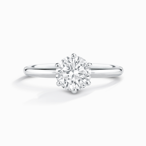 1 ct Round Solitaire Moissanite Engagement Ring in Sterling Silver Vianne Jewellery