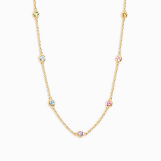 Rainbow Gemstone Necklace in 18k Gold Vermeil Vianne Jewellery