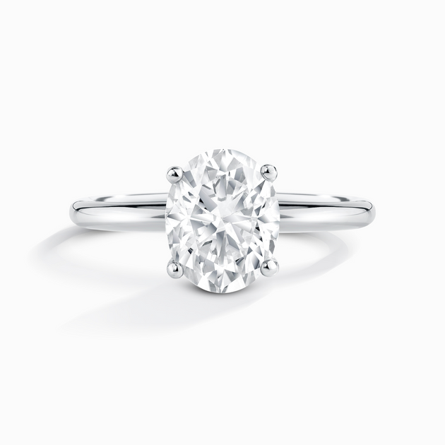 2 ct oval solitaire moissanite engagement ring in sterling silver with 9x7 mm top grade center stone