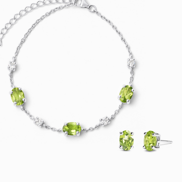 Mini Set 2 - Peridot Jewellery Set in Sterling Silver Vianne Jewellery