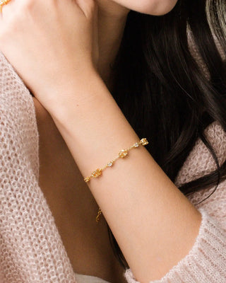 Citrine Bracelet | 18k Gold Vermeil | Natural Gemstones with Simulated Diamonds Vianne Jewellery