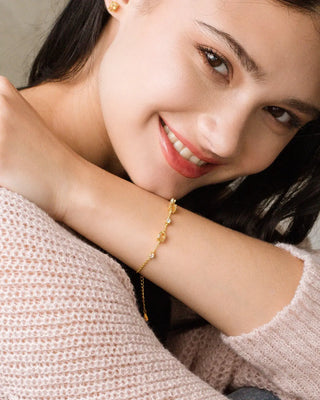 Citrine Bracelet | 18k Gold Vermeil | Natural Gemstones with Simulated Diamonds Vianne Jewellery