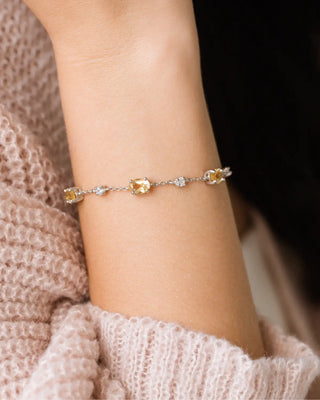 Mini Citrine Jewellery Set | Sterling Silver | Bracelet & Earrings Set Vianne Jewellery