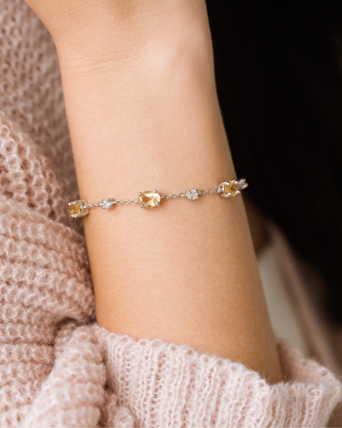 Citrine Bracelet in Sterling Silver Vianne Jewellery