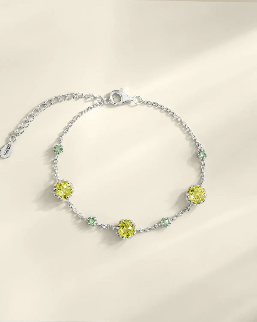 Emerald & Peridot Bracelet | Sterling Silver | Natural Gemstones Two Shades of Green Vianne Jewellery