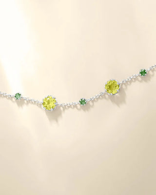 Emerald & Peridot Bracelet | Sterling Silver | Natural Gemstones Two Shades of Green Vianne Jewellery