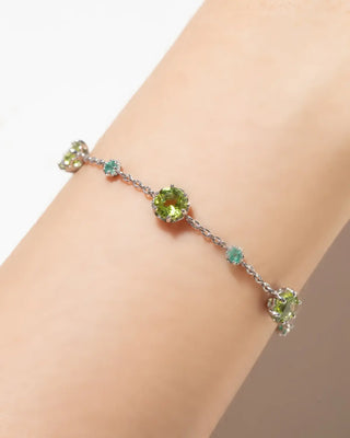Emerald & Peridot Bracelet | Sterling Silver | Natural Gemstones Two Shades of Green Vianne Jewellery