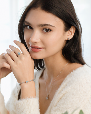 Blue Topaz Bracelet in Sterling Silver Vianne Jewellery