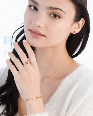 Mini Set 2 - Amethyst Jewellery Set in 18k Gold Vermeil Vianne Jewellery