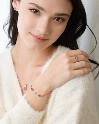 Mini Set 2 - Amethyst Jewellery Set in 18k Rose Gold Vermeil Vianne Jewellery