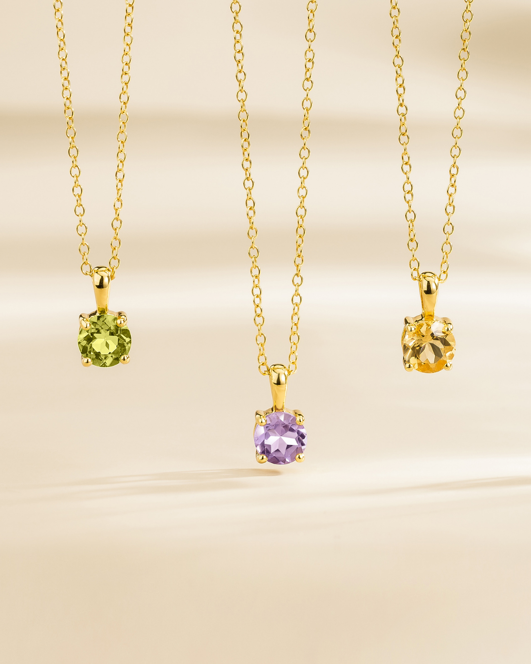 Peridot Solitaire Pendant Necklace in 18k Gold Vermeil Vianne Jewellery