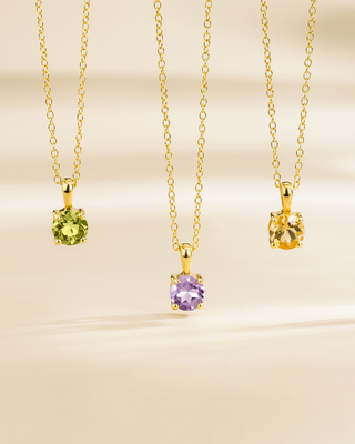 Peridot Solitaire Pendant Necklace in 18k Gold Vermeil Vianne Jewellery