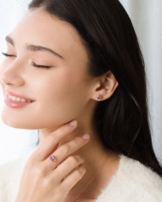 Mini Set 2 - Amethyst Jewellery Set in 18k Rose Gold Vermeil Vianne Jewellery