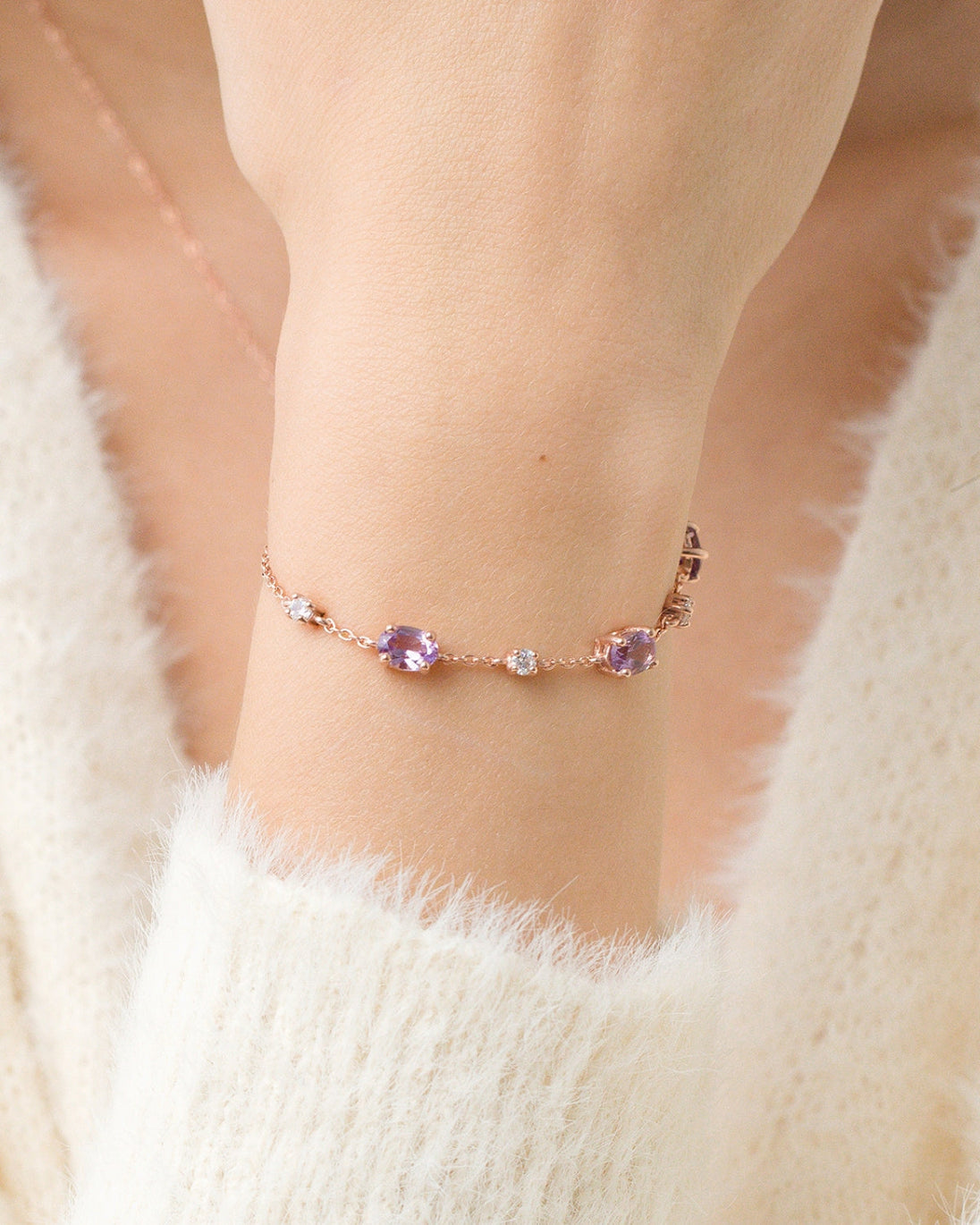 Mini Set 2 - Amethyst Jewellery Set in 18k Rose Gold Vermeil Vianne Jewellery