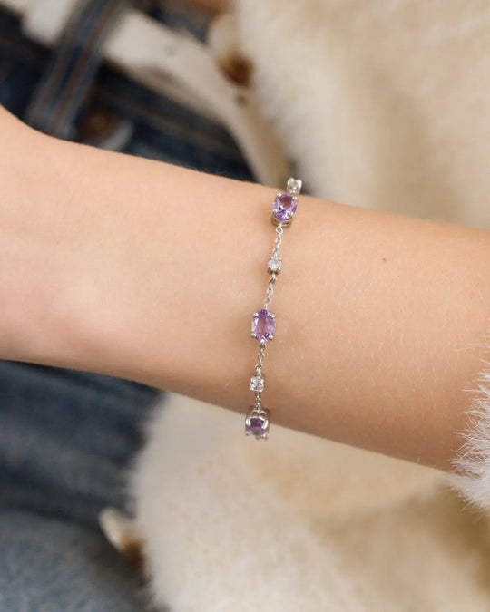 Lavender Amethyst Bracelet in Sterling Silver Vianne Jewellery