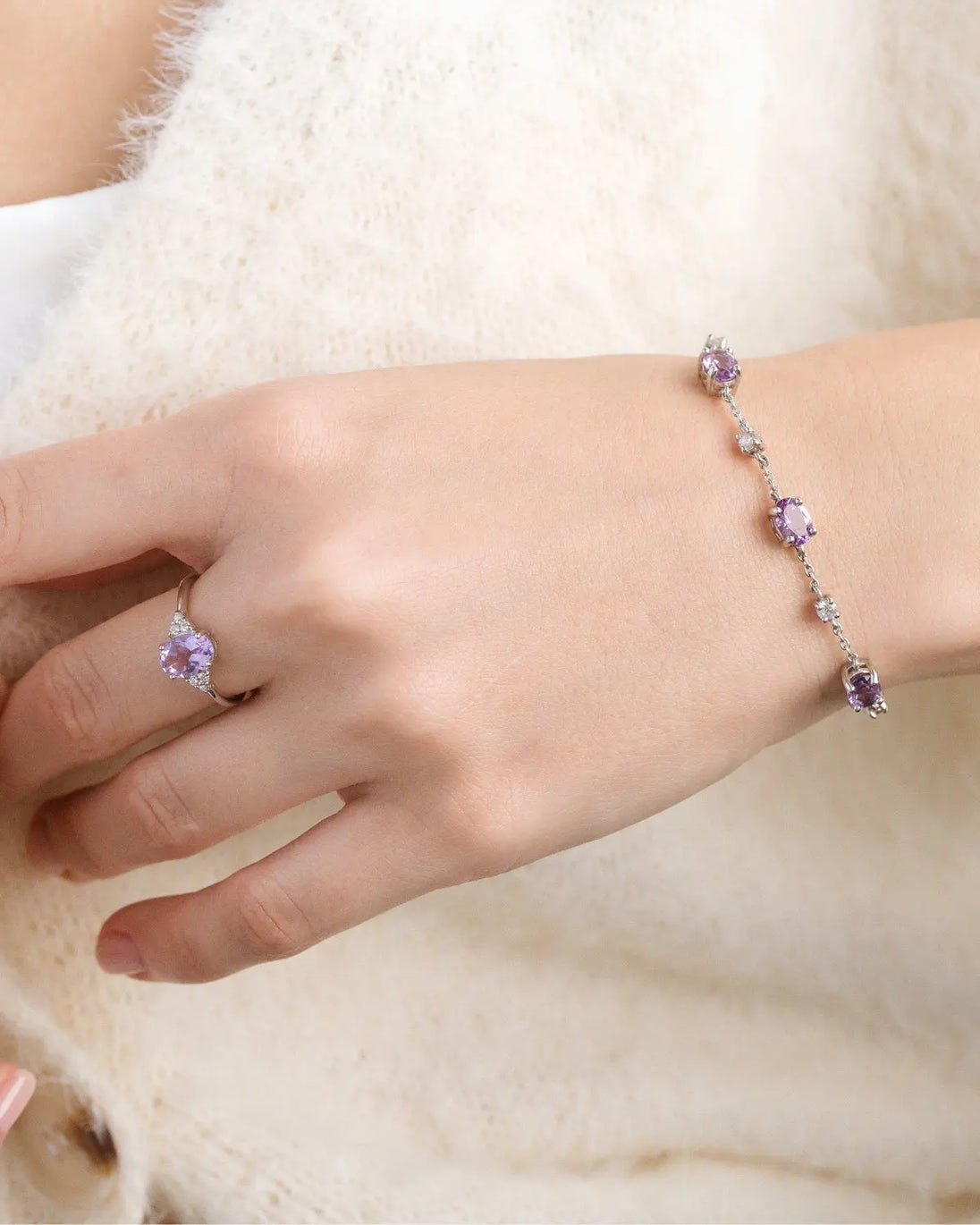 Lavender Amethyst Bracelet in Sterling Silver Vianne Jewellery