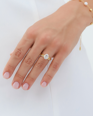 2 ct Oval Solitaire Moissanite Engagement Ring in 18k Gold Vermeil Vianne Jewellery