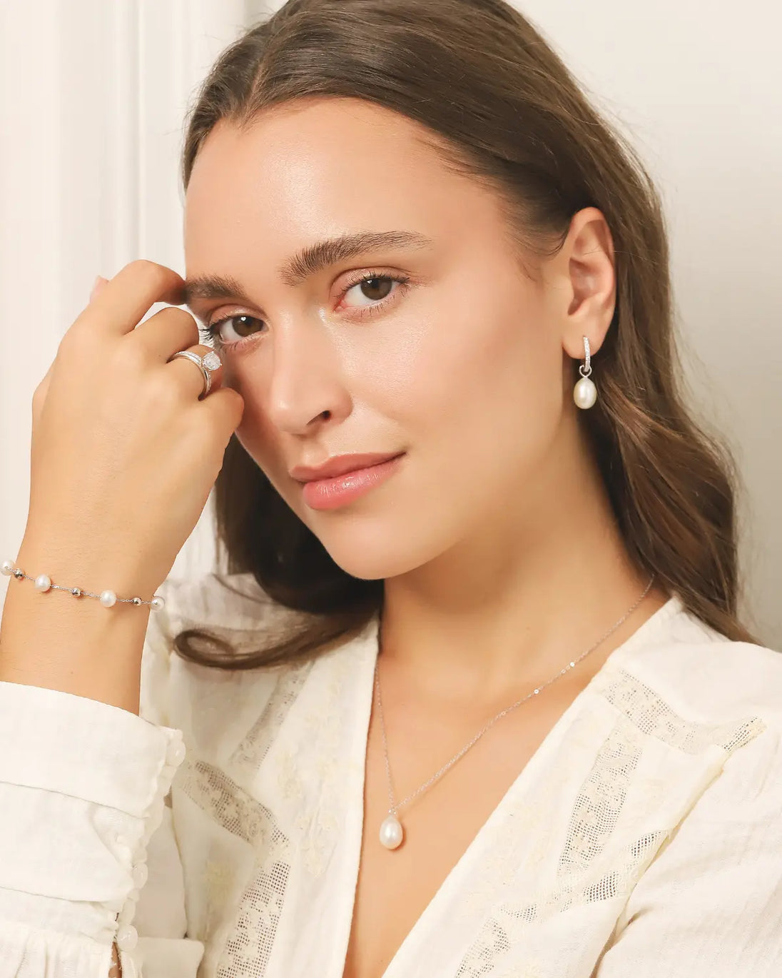 Large Pearl Pendant Necklace | Sterling Silver | 12-13mm Natural Freshwater Pearl Vianne Jewellery