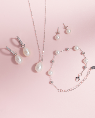 Pearl Stud Earrings in Sterling Silver Vianne Jewellery