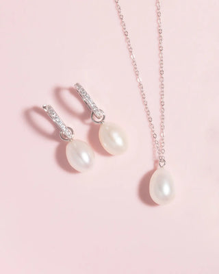 Large Pearl Pendant Necklace | Sterling Silver | 12-13mm Natural Freshwater Pearl Vianne Jewellery