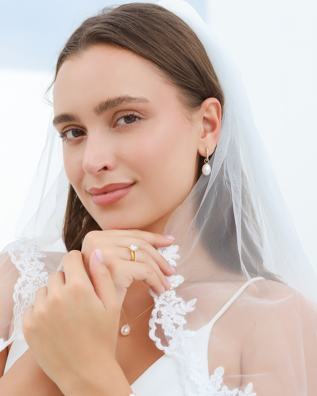 Pearl Hoop Drop Earrings with Removable Pearls  in 18k Gold Vermeil Vianne Jewellery