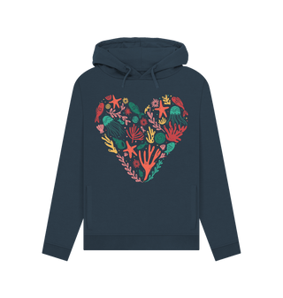 organic cotton heart-shaped coral hoodie