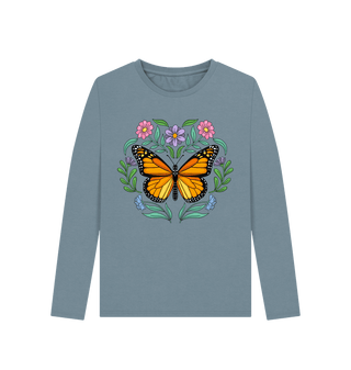 Stone Blue Butterfly Longsleeve Top