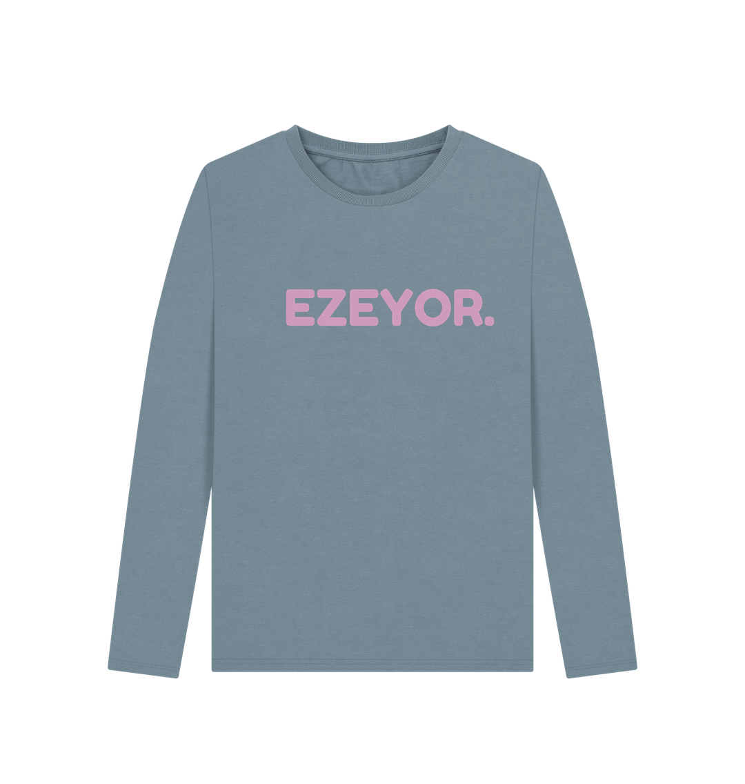 Stone Blue Ezeyor Organic Cotton Long SLeeve Top