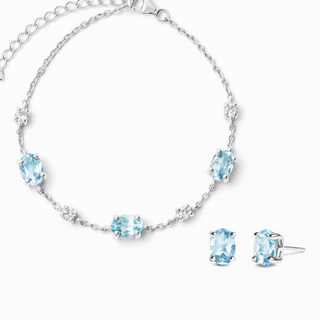 Mini Set 2 - Blue Topaz Jewellery Set in Sterling Silver Vianne Jewellery