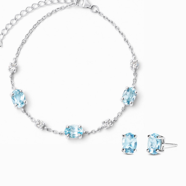 Mini Set 2 - Blue Topaz Jewellery Set in Sterling Silver Vianne Jewellery