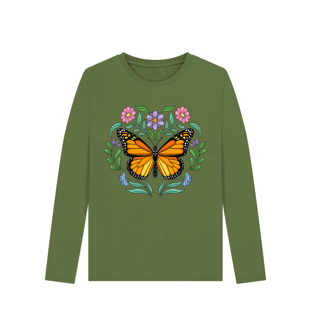 Khaki Butterfly Longsleeve Top