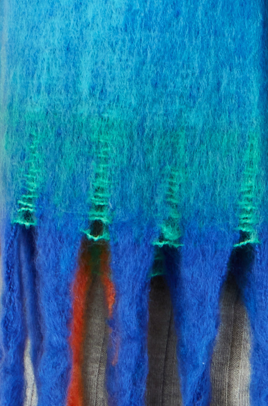 Yumi Blue Colour Block Scarf made of soft 100% polyester with fringe details