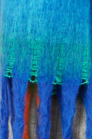 Yumi Blue Colour Block Scarf made of soft 100% polyester with fringe details