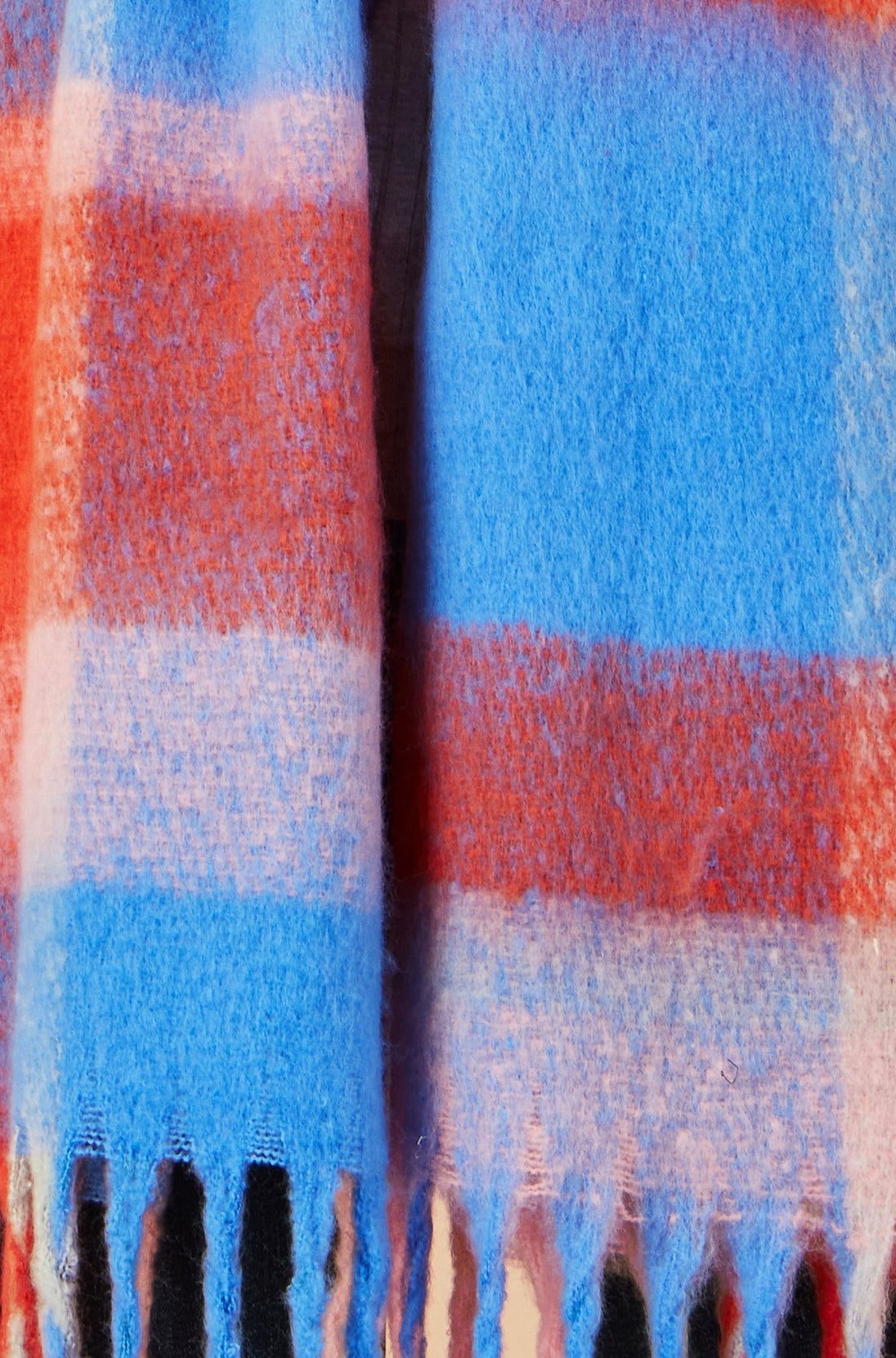 Orange And Black Check Soft Scarf Yumi