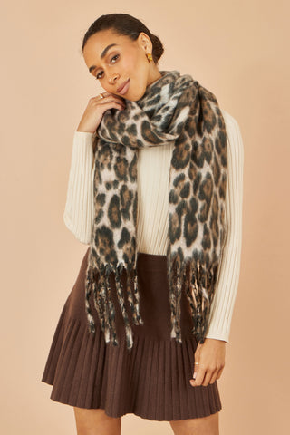 Brown Leopard Print Soft Scarf Yumi