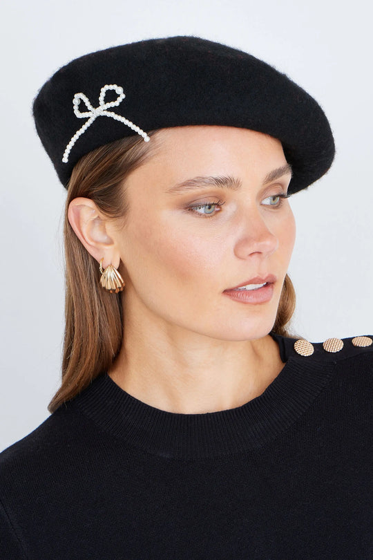 Black Bow Beret - Ezeyor