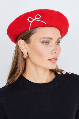 Red Bow Beret - Ezeyor