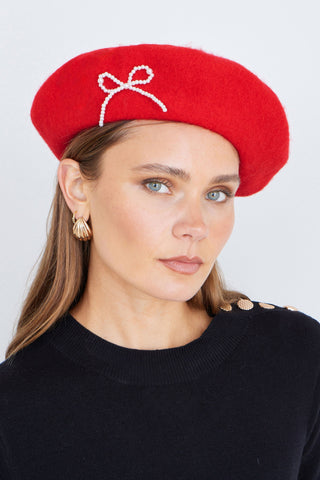 Red Bow Beret - Ezeyor