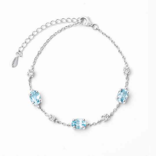 Blue Topaz Bracelet in Sterling Silver Vianne Jewellery