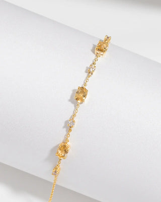 Citrine Bracelet | 18k Gold Vermeil | Natural Gemstones with Simulated Diamonds Vianne Jewellery