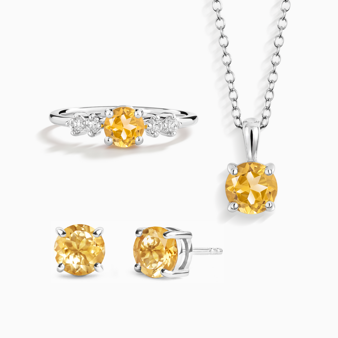 Citrine Everyday Jewellery Gift Set in Sterling Silver Vianne Jewellery