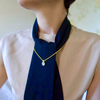 Charis Round Gemstone Necklace Moonstone Azuni London