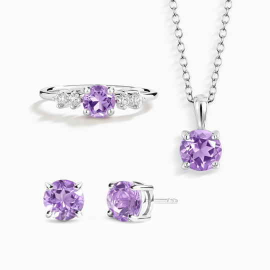 Lavender Amethyst Everyday Jewellery Gift Set in Sterling Silver Vianne Jewellery