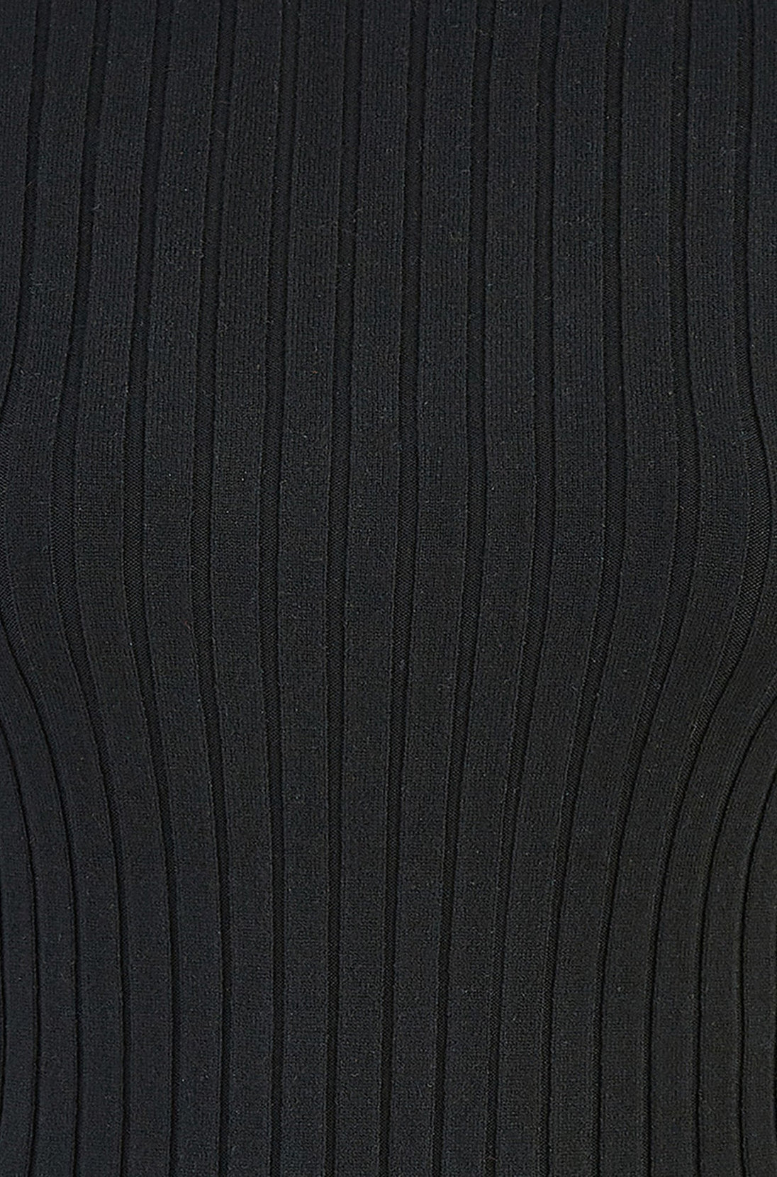 Black Ribbed Knit Roll Neck Jumper Yumi