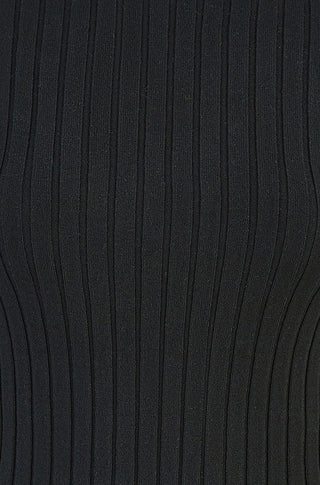 Black Ribbed Knit Roll Neck Jumper Yumi