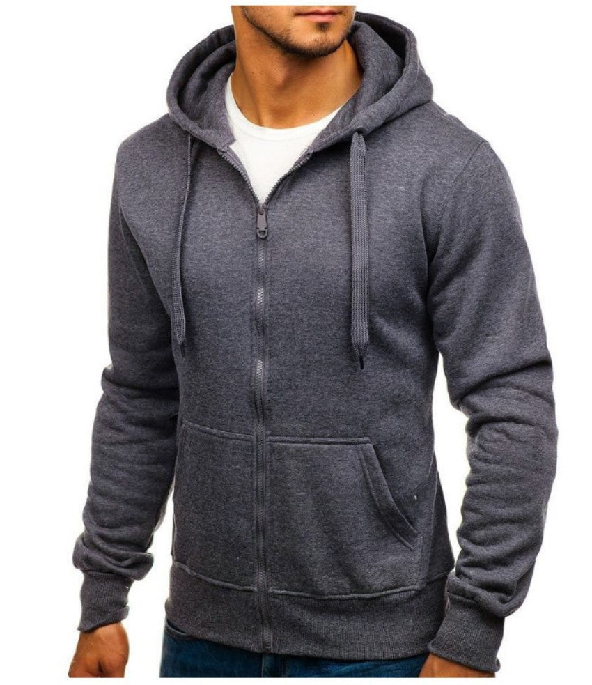 Cross-border Supply AliExpress Foreign Trade Men's European And American Simple Basic Hooded Cardigan Men's Fashion Sweater