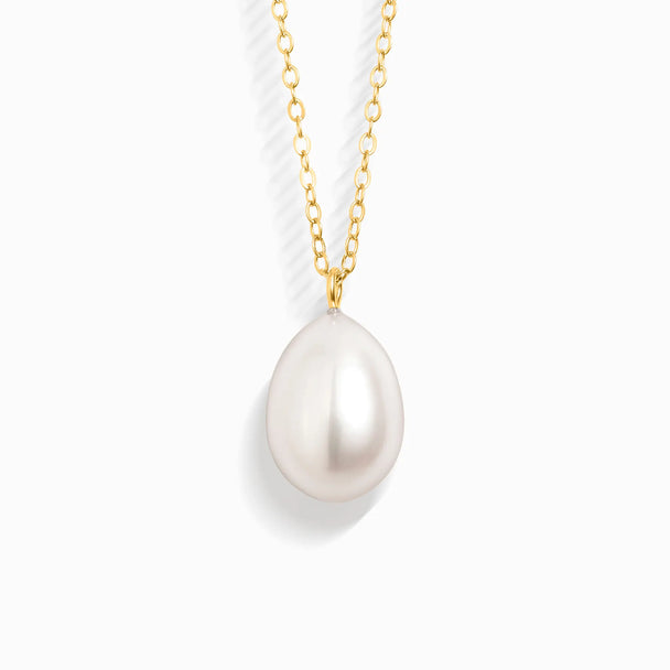 Large Pearl Pendant Necklace | 18k Gold Vermeil | 12-13mm Natural Freshwater Pearl Vianne Jewellery